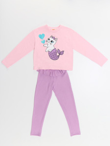 Mermaid Cat Girl T-shirt&Leggings Set - 3