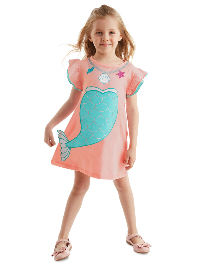 Mermaid Pink Girl Dress - 1