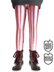 Metalic Pink Girl Leggings - Denokids