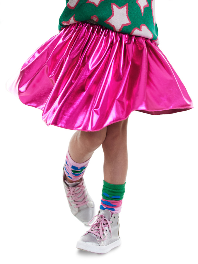 Metallic Pink Foil Girl Skirt - 1