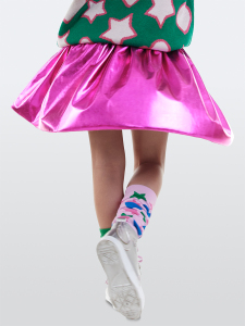 Metallic Pink Foil Girl Skirt - 2