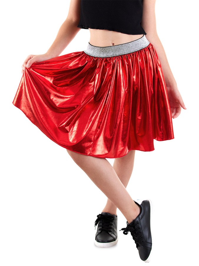 Metallic Red Foil Girl Skirt - 1