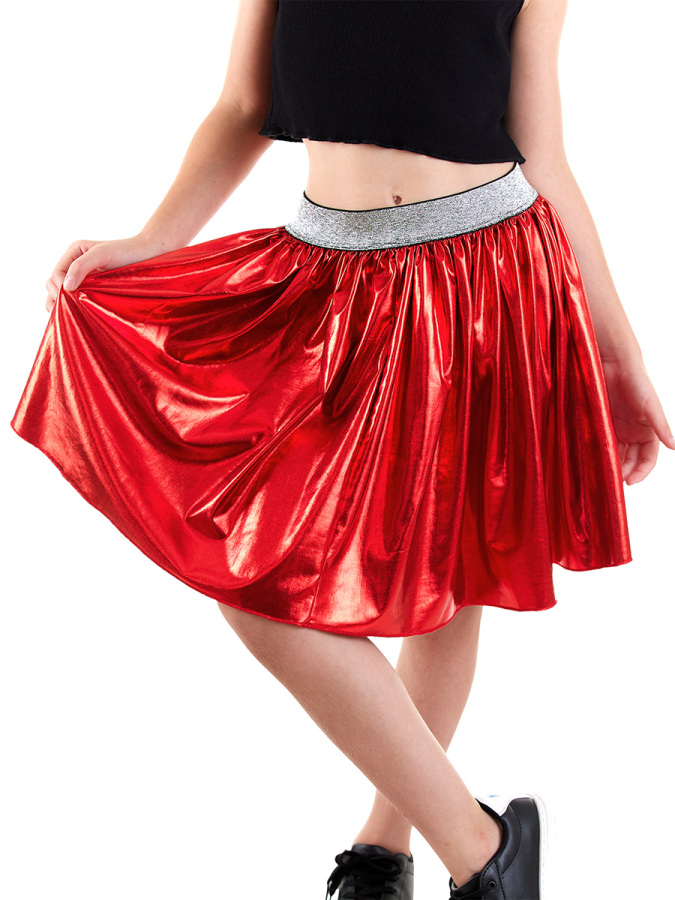 Metallic Red Foil Girl Skirt - 1