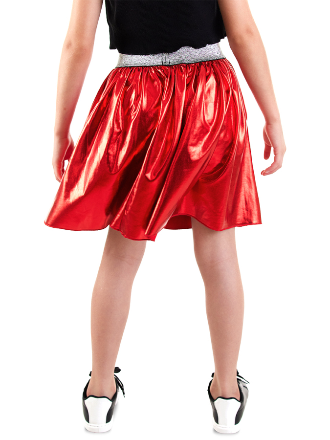 Metallic Red Foil Girl Skirt - 2