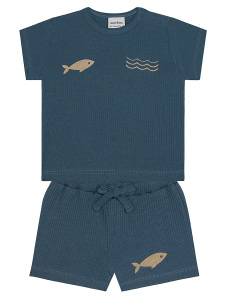 Minik Denizciler Kısa Kollu Tshirt Şort Set - 2