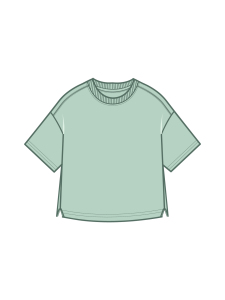 Mint Bisiklet Yaka Oversize T-shirt Çocuk Unisex %100 Pamuk - MSHB&G