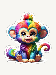 Monkey, 14 Parça Ahşap Yapboz, Bul Tak Puzzle - 2