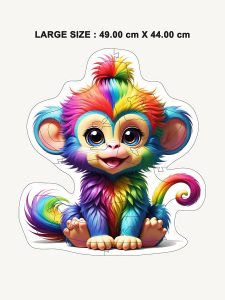 Monkey, 14 Parça Ahşap Yapboz, Bul Tak Puzzle - 3