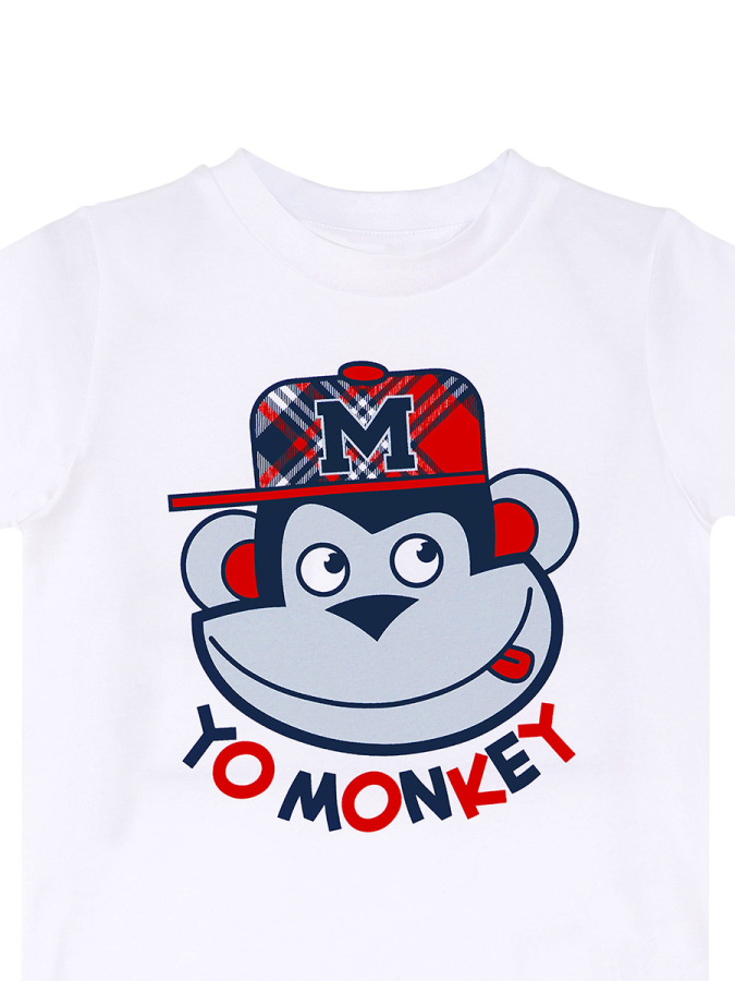 Monkey Ekose Erkek Çocuk T-shirt Şort Takım - 3