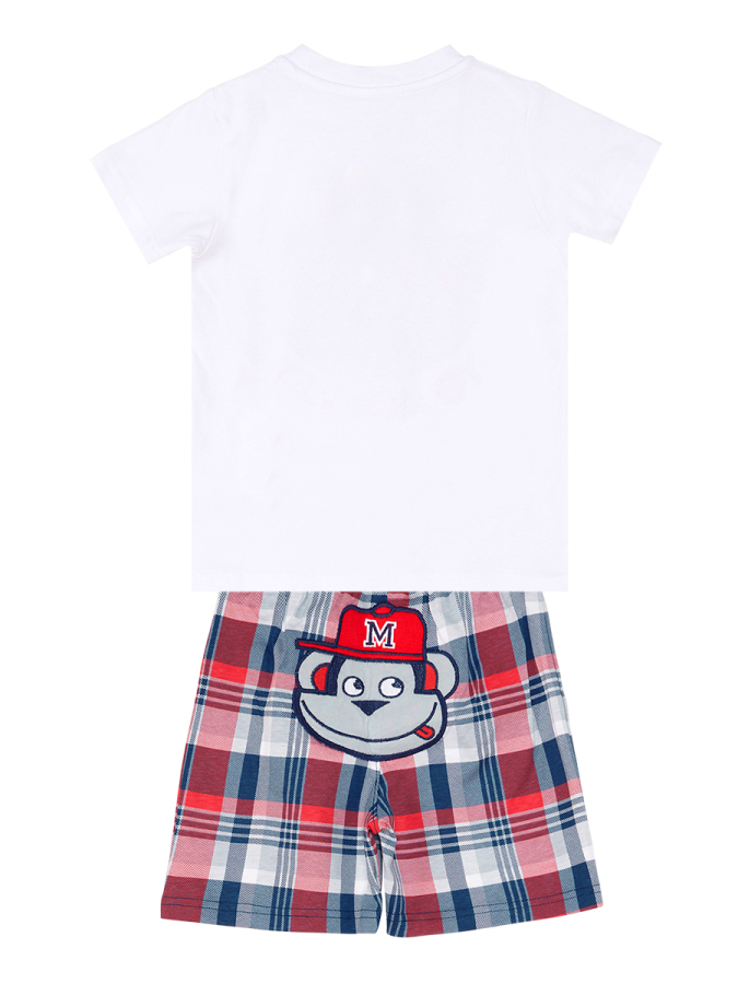 Monkey Ekose Erkek Çocuk T-shirt Şort Takım - 7