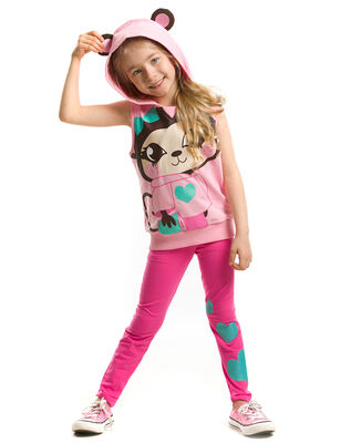 Monkey Sleeveless Sweatshirt Set - 1