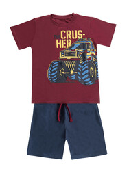 Monser Truck Boy T-shirt&Shorts Set - Thumbnail