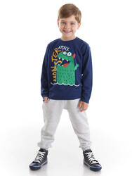 Monster Attack Boy T-shirt&Pants Set - Thumbnail