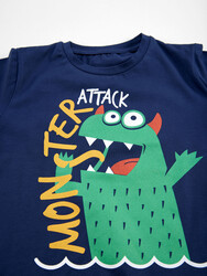 Monster Attack Boy T-shirt&Pants Set - Thumbnail