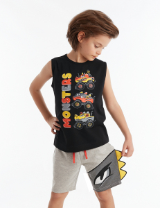 Monster Cars Erkek Çocuk T-shirt Şort Takım - Denokids