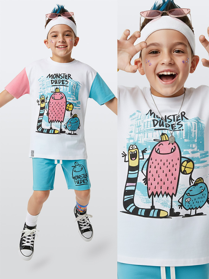 Monster Dudes Erkek Çocuk T-shirt Şort Takım - 1