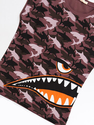 Monster Shark Erkek Çocuk T-shirt Kapri Şort Takım - Thumbnail
