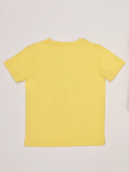 Monster Truck Araba Pamuklu Penye Erkek Çocuk Sarı T-shirt - Thumbnail