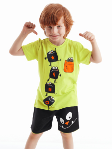 Monsters Boy Black Shorts Set - Denokids