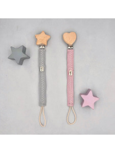 Müslin Emzik Askısı 2li Set Duman-Roza - Zuppers