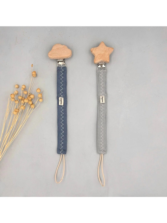 Müslin Emzik Askısı 2li Set Indigo-Duman - 1