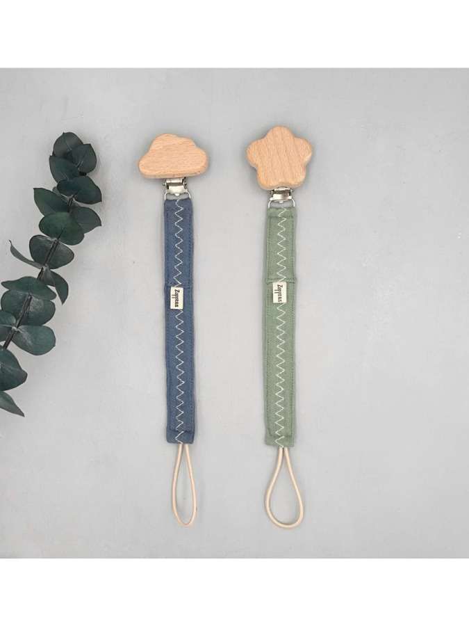Müslin Emzik Askısı 2li Set Indigo-Mint - 1