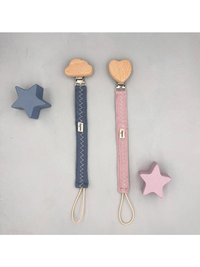 Müslin Emzik Askısı 2li Set Indigo-Roza - 1