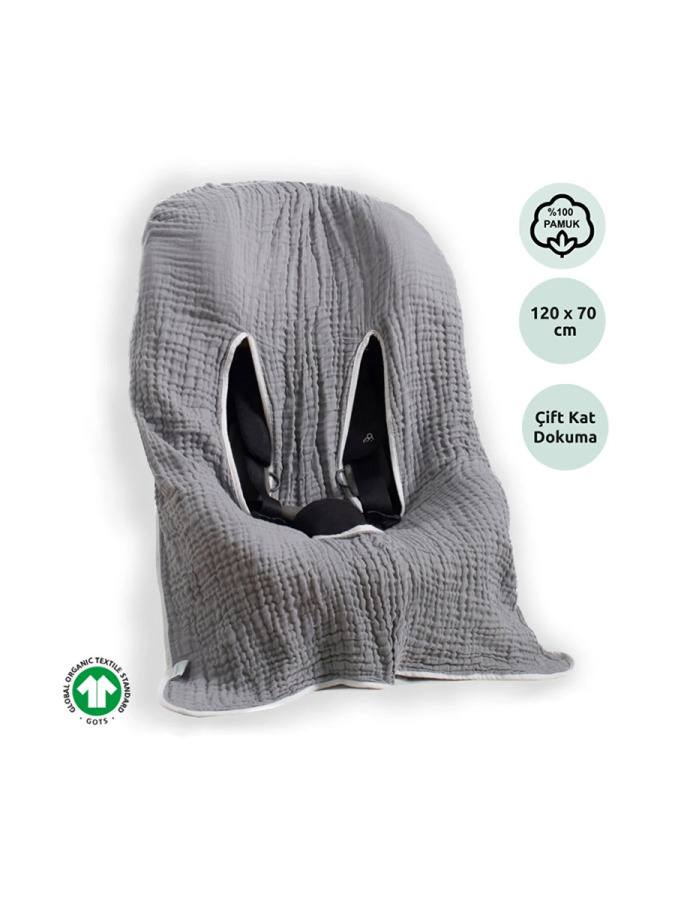 Müslin Oto Koltuğu Ve Anakucağı Kılıfı - Duman - 1