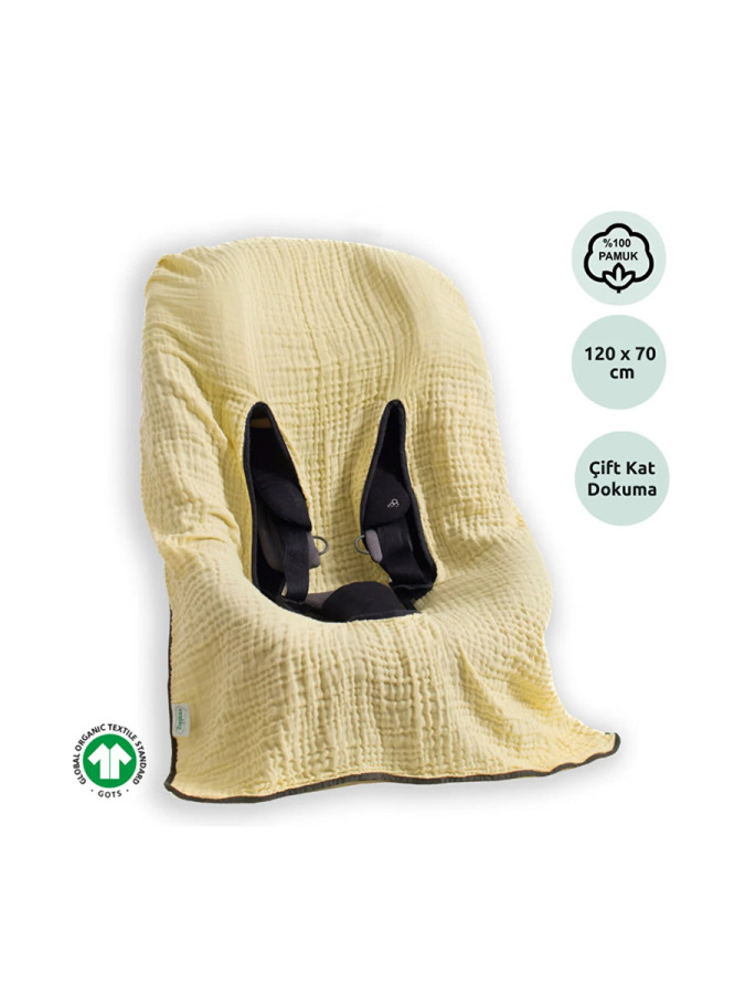 Müslin Oto Koltuğu ve Anakucağı Kılıfı - Limon - 1