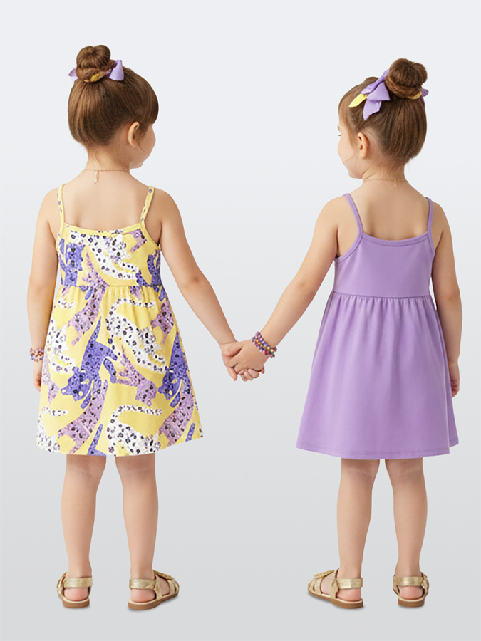 Muzip Kediler Kız Çocuk 2'li Elbise - 2