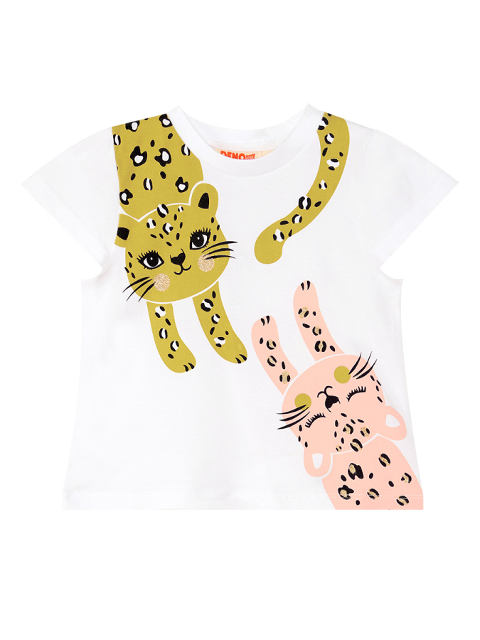 Muzip Kediler Fırfırlı Kız Çocuk Yazlık T-shirt Şort Takım - 5