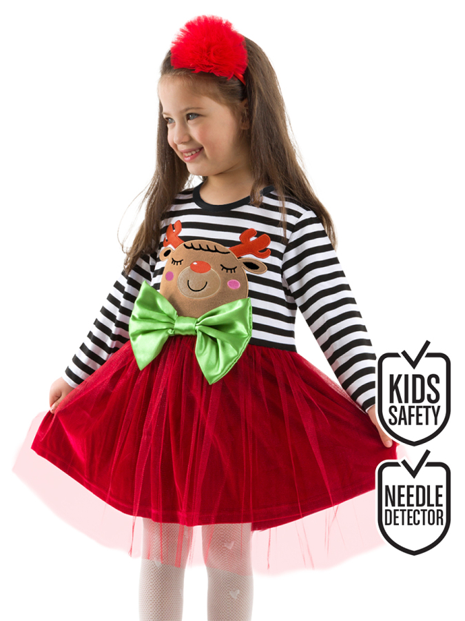 New Year Chic Girl Red Tulle Dress - 1