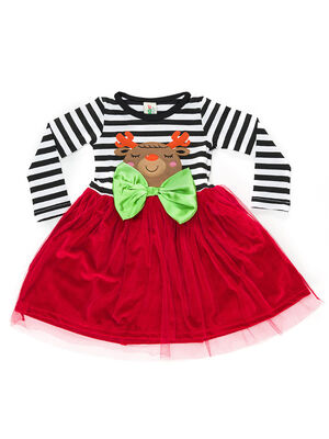 New Year Chic Girl Red Tulle Dress