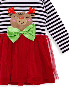 New Year Chic Girl Red Tulle Dress - 5