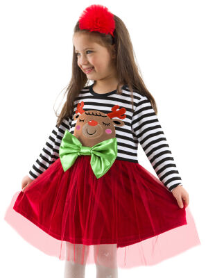 New Year Chic Girl Red Tulle Dress - 1