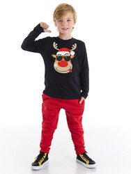 New Year Deer Boy T-shirt&Pants Set - Thumbnail