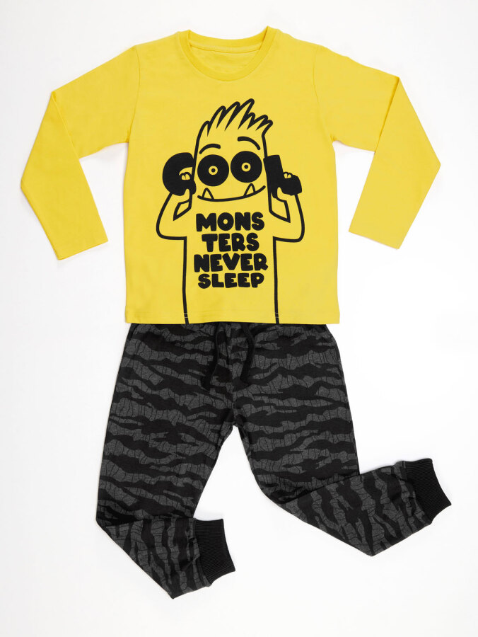 No Sleep Boy T-shirt&Camo Pants Set - 3