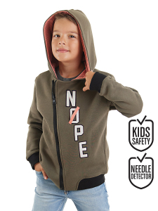 Nope Boy Khaki Zip-up Hoodie - MSHB&G
