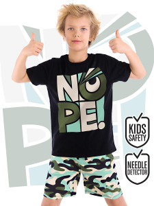 Nope Erkek Çocuk Yazlık T-shirt Kamuflaj Şort Takım - MSHB&G