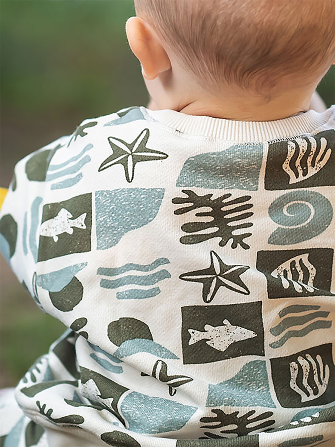 Okyanus Desen Sweatshirt - 4