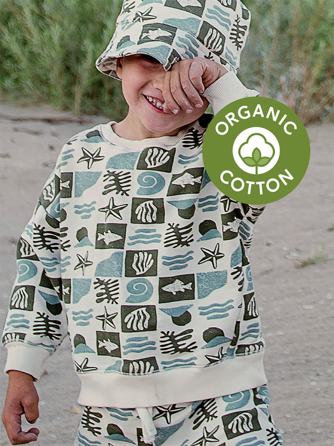 Okyanus Deseni Sweatshirt - 1