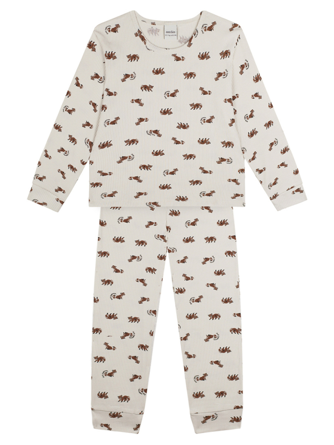 Organik Bej Erkek Çocuk Pijama Takımı - 1