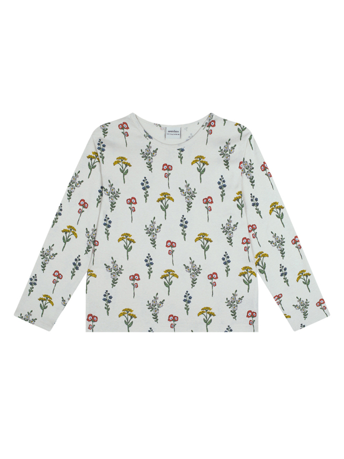 Organik Bej Uzun Kollu Kız Çocuk Pijama Takımı - 2