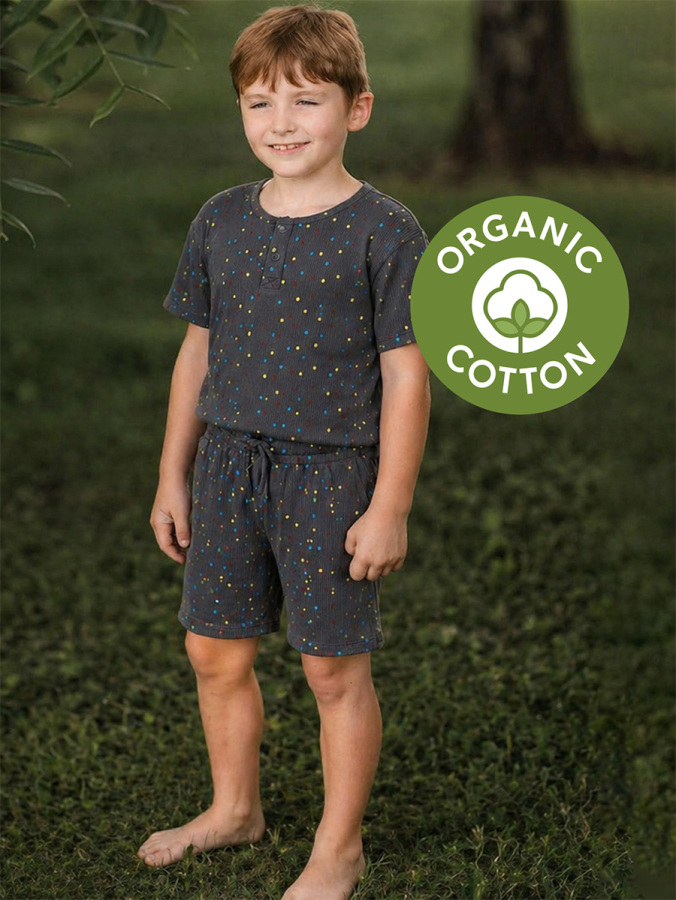 Organik Bel Lastikli Erkek Çocuk Pijama Takımı - 1
