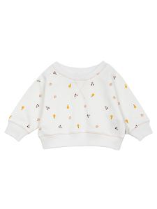 Organik Beyaz Kız Bebek Sweatshirt - Antebies