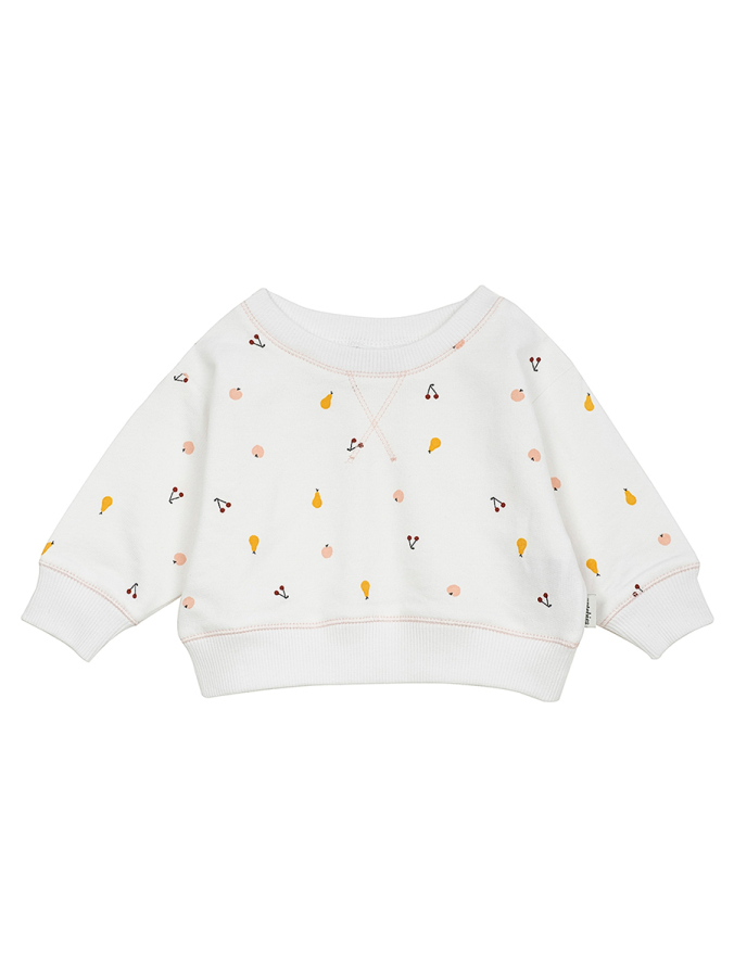 Organik Beyaz Kız Bebek Sweatshirt - 1