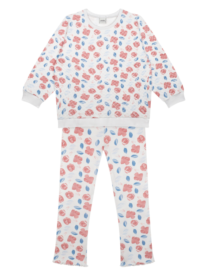 Organik Beyaz Kız Çocuk Sweatshirt Tayt Takımı - 1