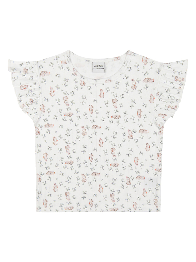 Organik Beyaz Sevimli Tavşan Kız Pijama Takımı - 6