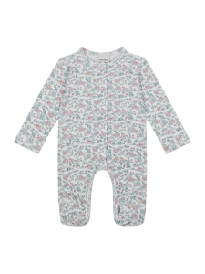 Organik Beyaz Uzun Kollu Kız Bebek Patikli Tulum - Antebies