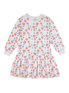 Organik Beyaz Uzun Kollu Kız Çocuk Elbise - Antebies